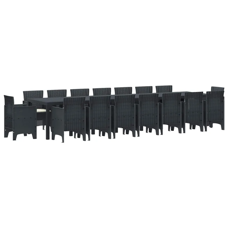 Ensemble de salle à manger de jardin avec coussins 17 pcs