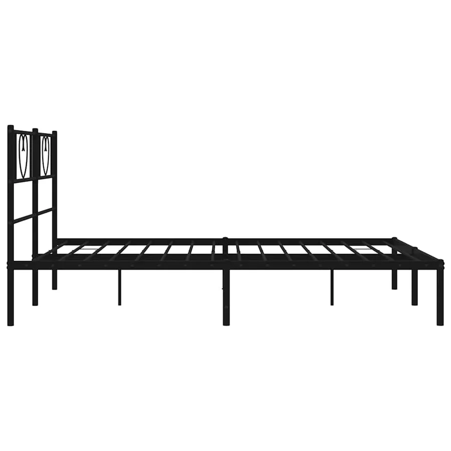 Cadre de lit métal sans matelas et tête de lit noir 160x200 cm - 6