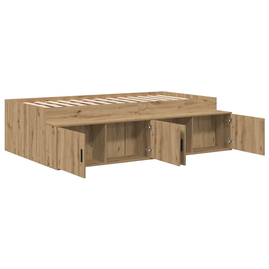 Cadre de lit Chêne artisanal 80 x 200 cm Bois d'ingénierie - 4