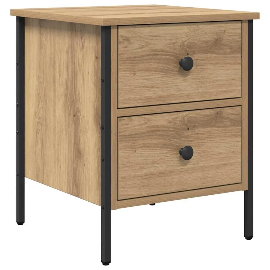 Cabinet de Chevet chêne artisanal 40 x 42 x 50 cm - 2
