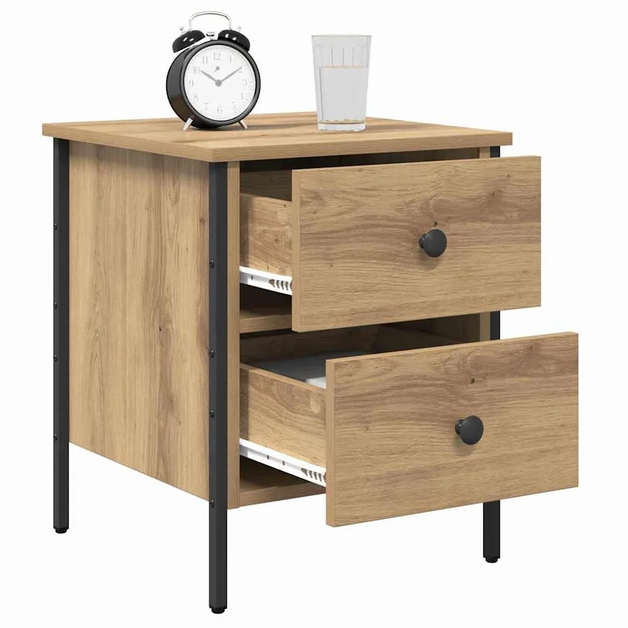 Cabinet de Chevet chêne artisanal 40 x 42 x 50 cm - 3