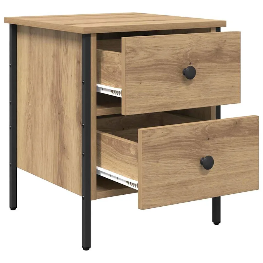 Cabinet de Chevet chêne artisanal 40 x 42 x 50 cm - 5