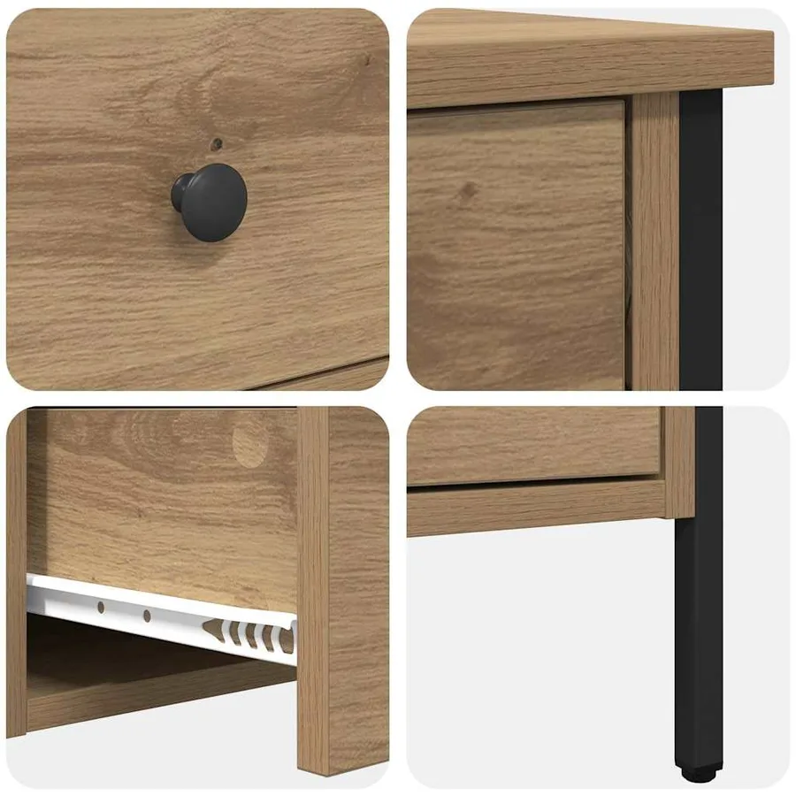 Cabinet de Chevet chêne artisanal 40 x 42 x 50 cm - 9