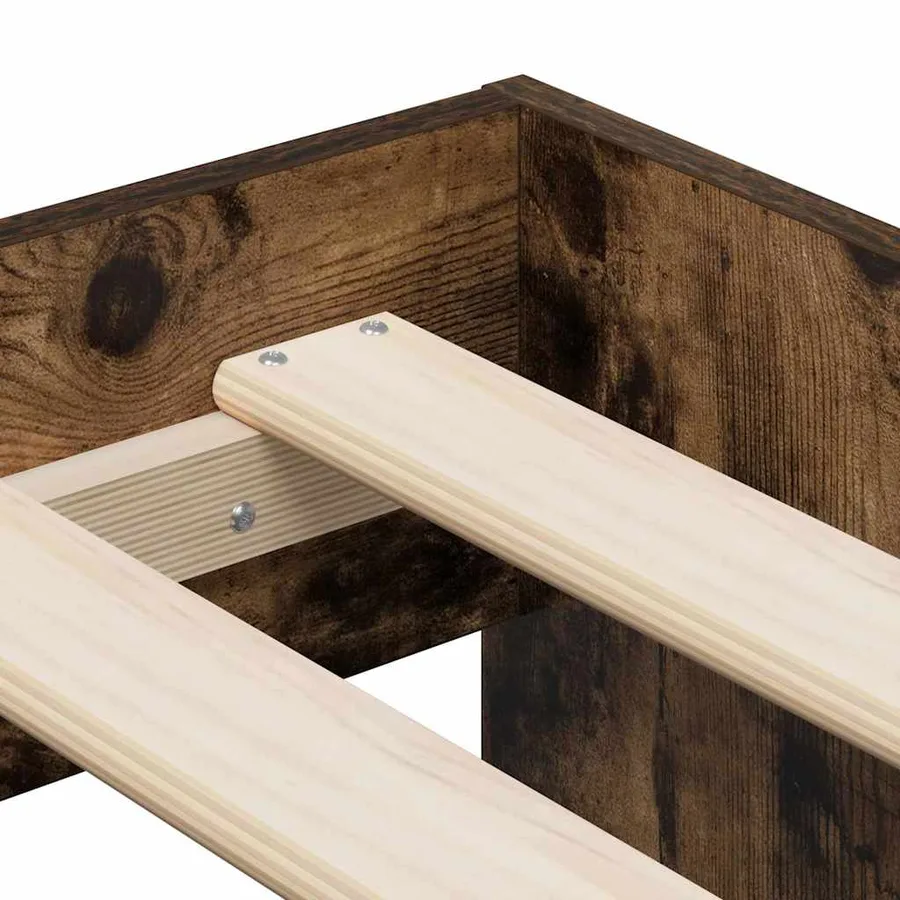 Cadre de lit avec rangement Chêne fumé 80 cm Bois d'ingénierie - 10