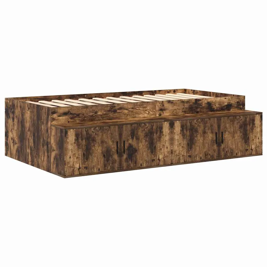 Cadre de lit avec rangement Chêne fumé 80 cm Bois d'ingénierie - 6
