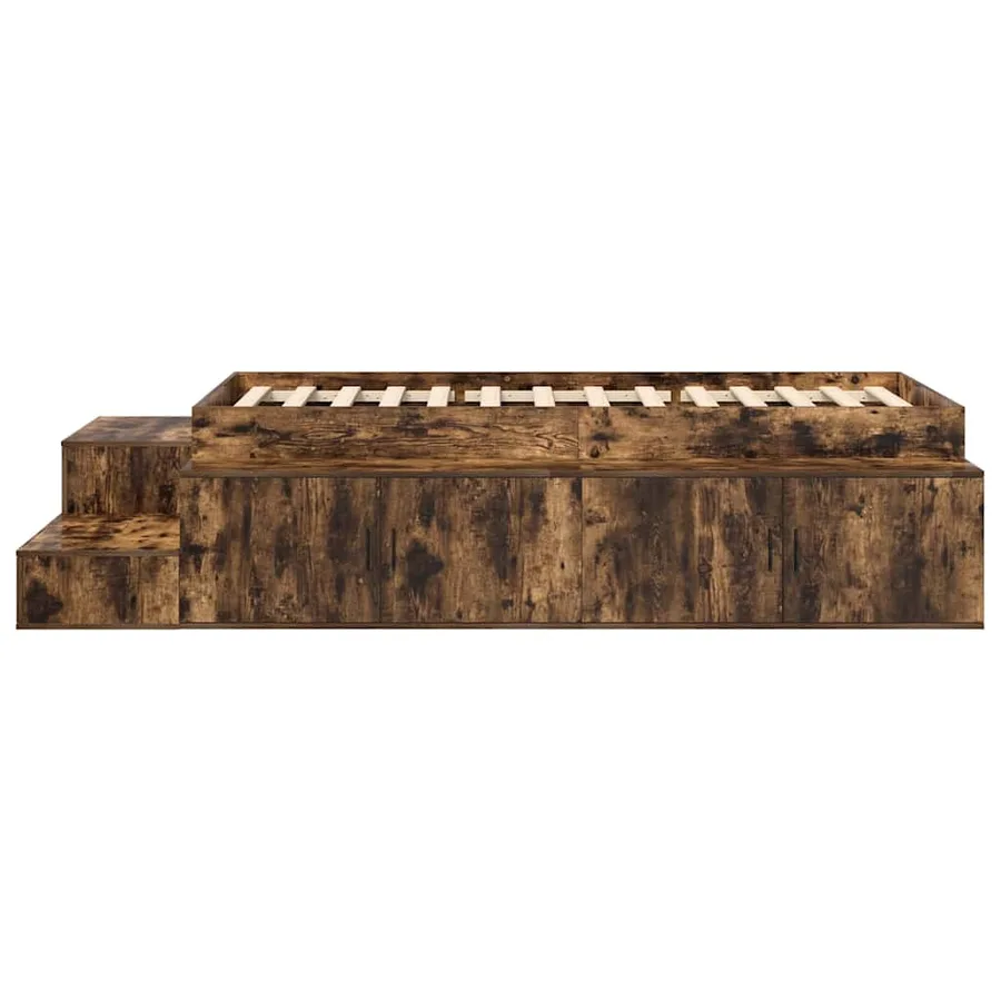 Cadre de lit avec rangement Chêne fumé 80 cm Bois d'ingénierie - 7