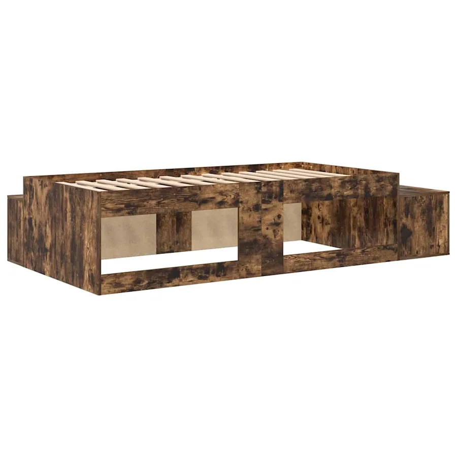 Cadre de lit avec rangement Chêne fumé 80 cm Bois d'ingénierie - 9