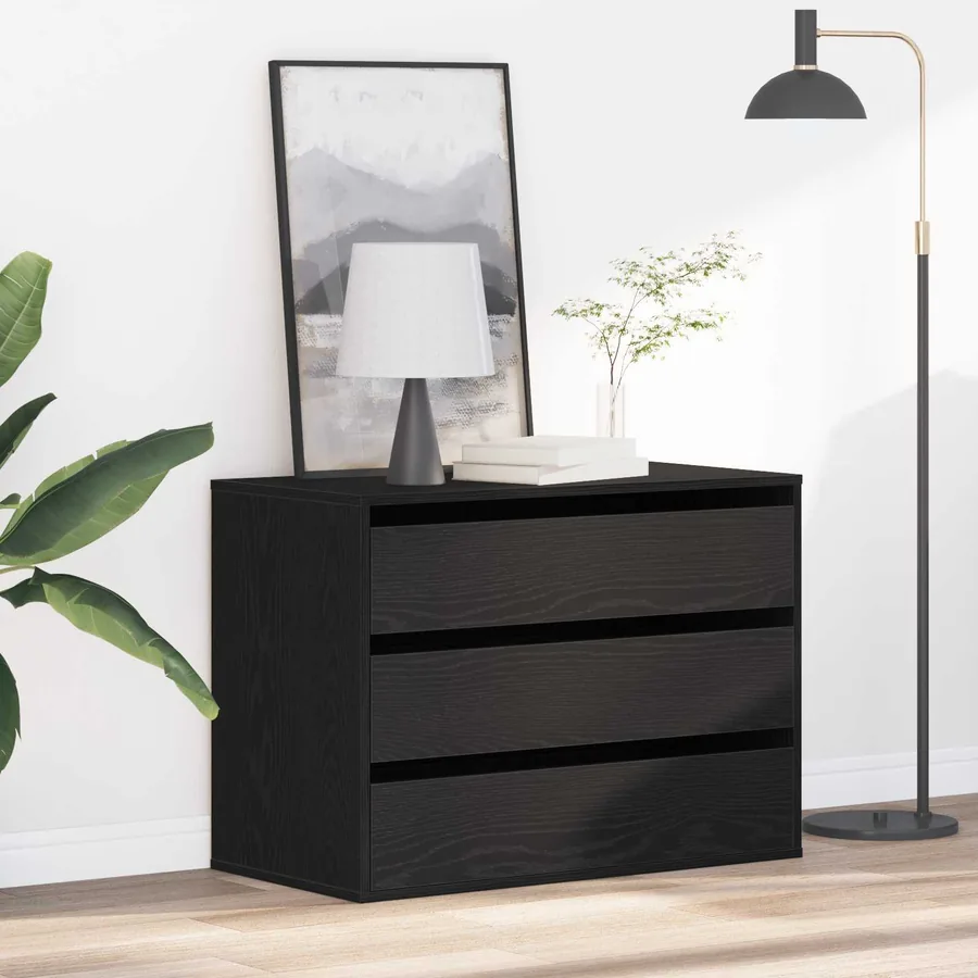 Armoire à tiroirs Noir 80 x 41 x 58 cm Bois d'ingénierie