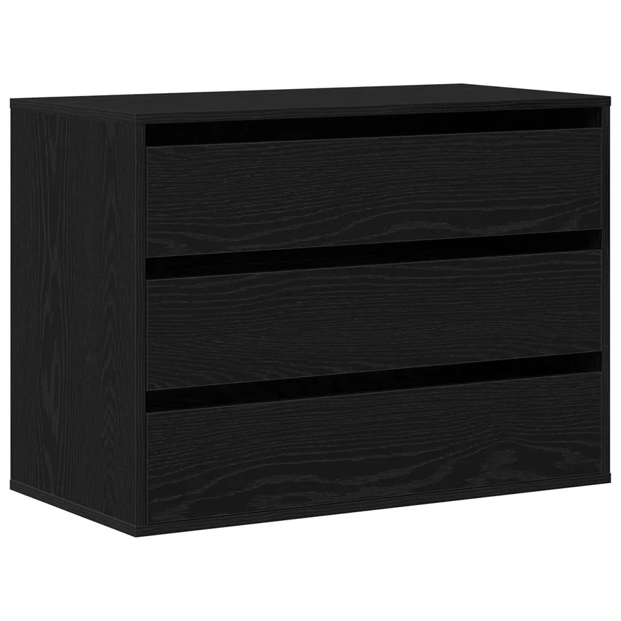 Armoire à tiroirs Noir 80 x 41 x 58 cm Bois d'ingénierie - 2