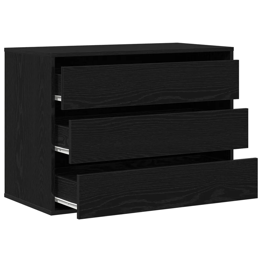 Armoire à tiroirs Noir 80 x 41 x 58 cm Bois d'ingénierie - 5