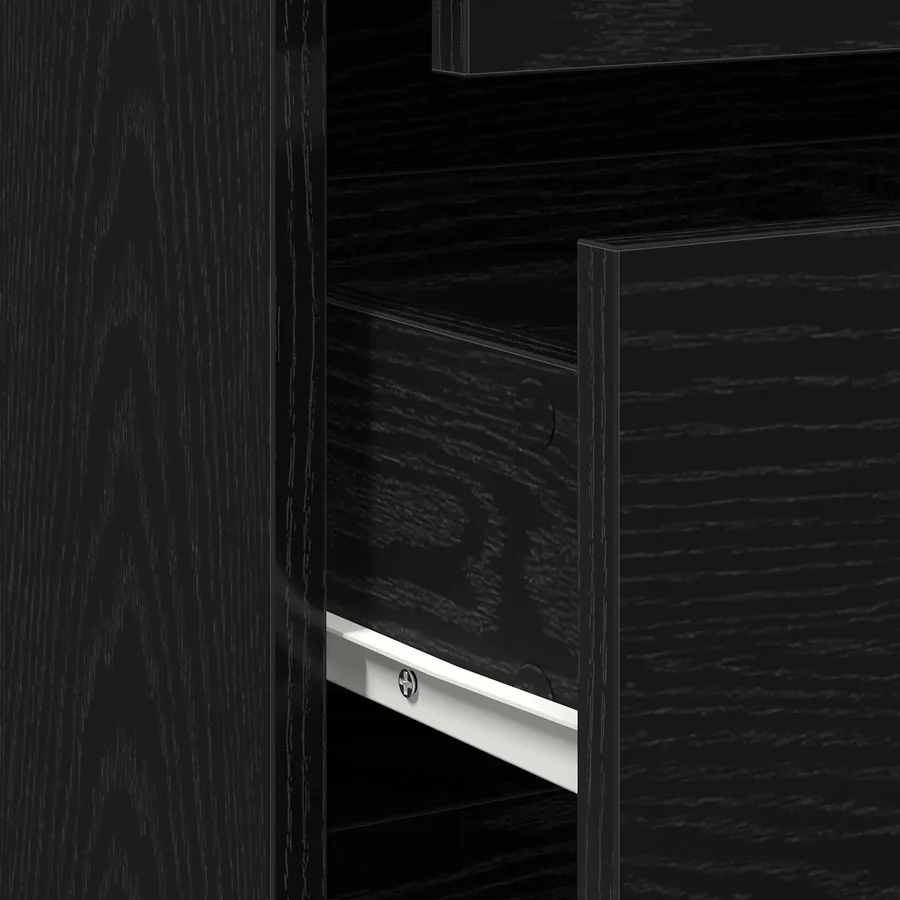 Armoire à tiroirs Noir 80 x 41 x 58 cm Bois d'ingénierie - 8