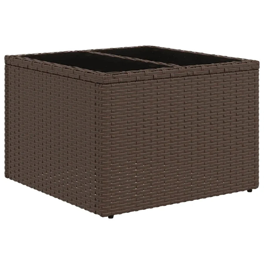 Ensemble de canapé de jardin 5 pcs avec coussins marron résine tressée - 4
