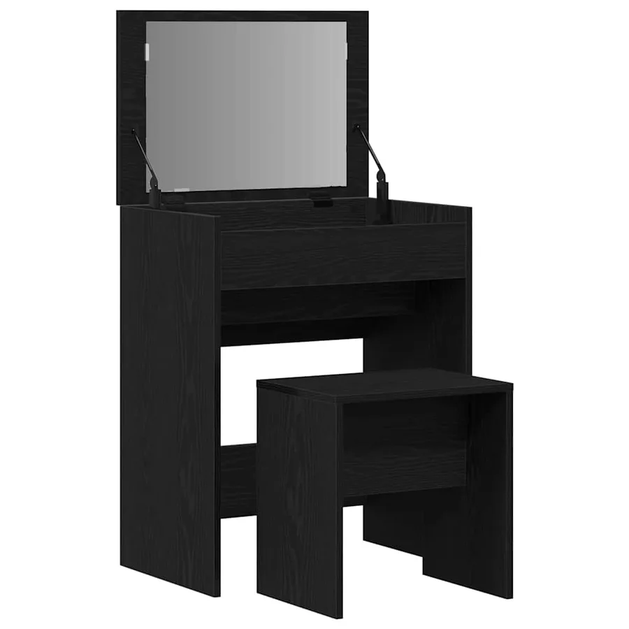 Coiffeuse Chêne noir 60 x 40 x 75 cm Bois d'ingénierie - 5