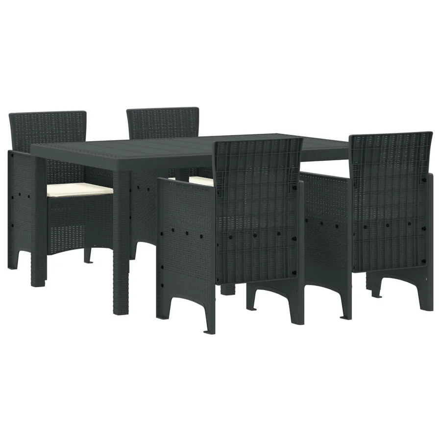 Ensemble de salle à manger pour jardin 5 pcs Anthracite