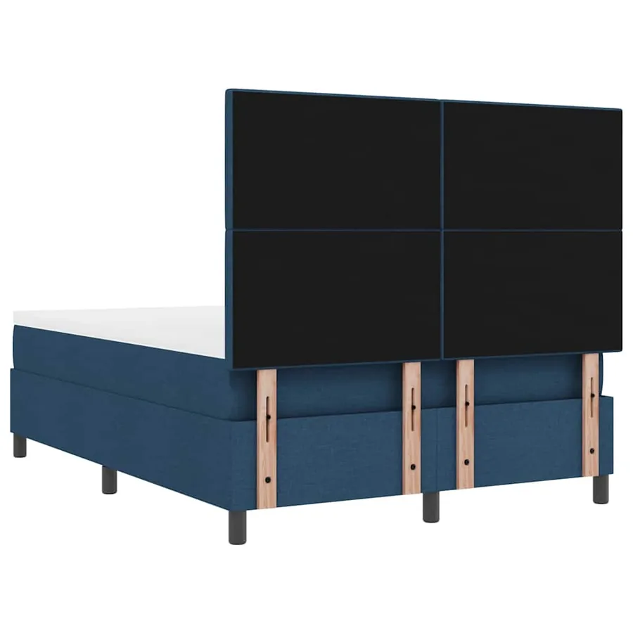Lit à ressorts avec tête de lit Bleu 160 x 200 cm tissu - 9