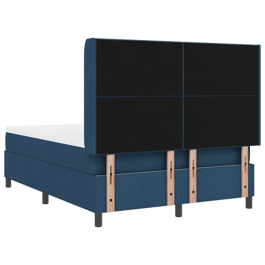 Lit à ressorts avec coussin Bleu 200 x 160 cm tissu - 10