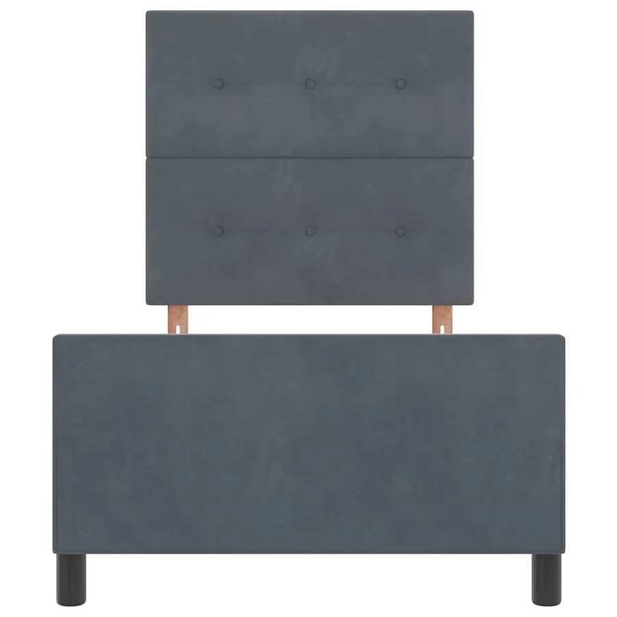 Lit à ressorts avec tête de lit Gris foncé 90 x 190 cm Velours - 7