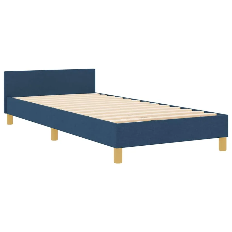 Cadre de lit avec tête de lit Bleu 80 x 200 cm tissu - 4