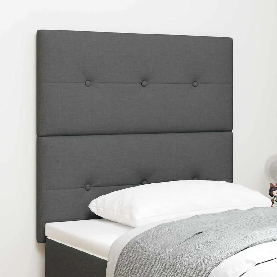 Tête de lit LED avec bandes LED Gris foncé 80 cm tissu