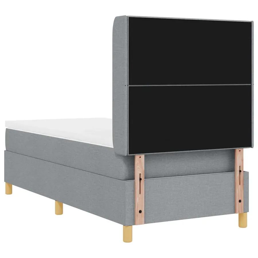 Lit à ressorts avec bandes LED Gris clair 90 x 190 cm tissu - 8
