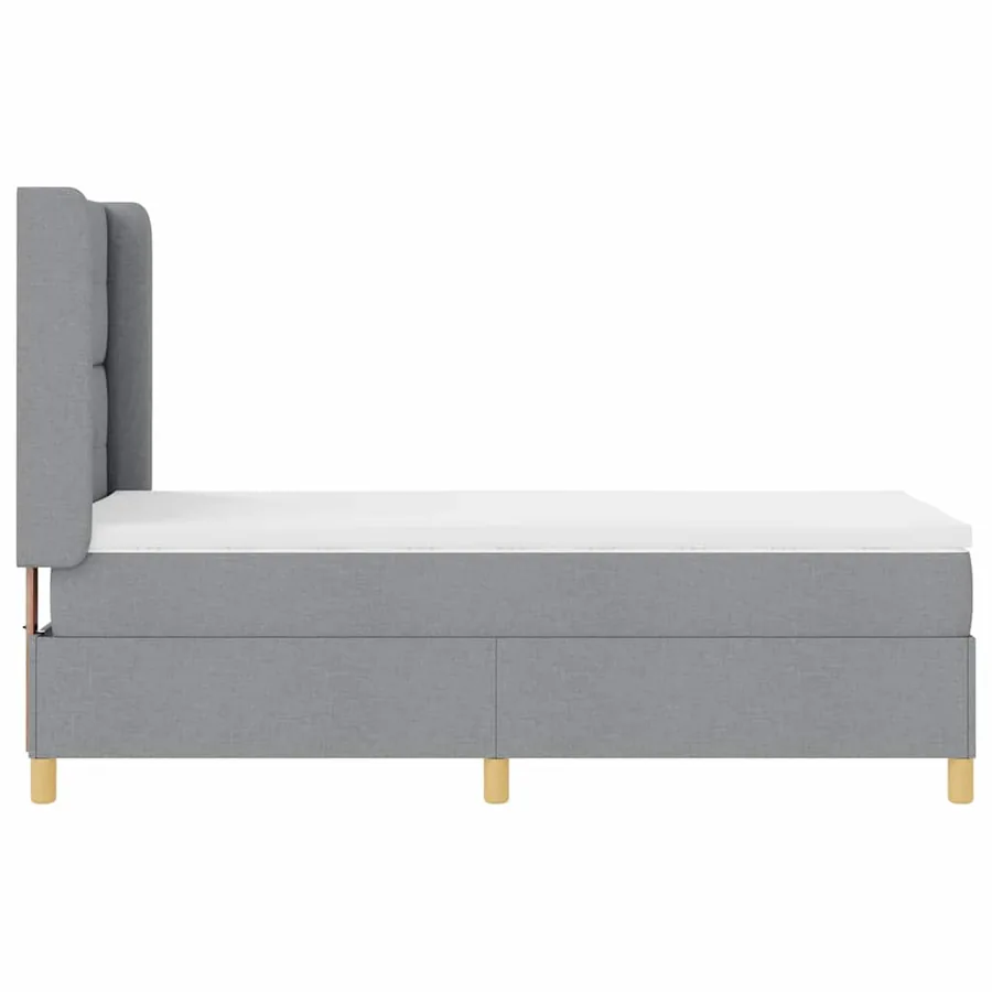 Lit à ressorts avec bandes LED Gris clair 90 x 190 cm tissu - 9
