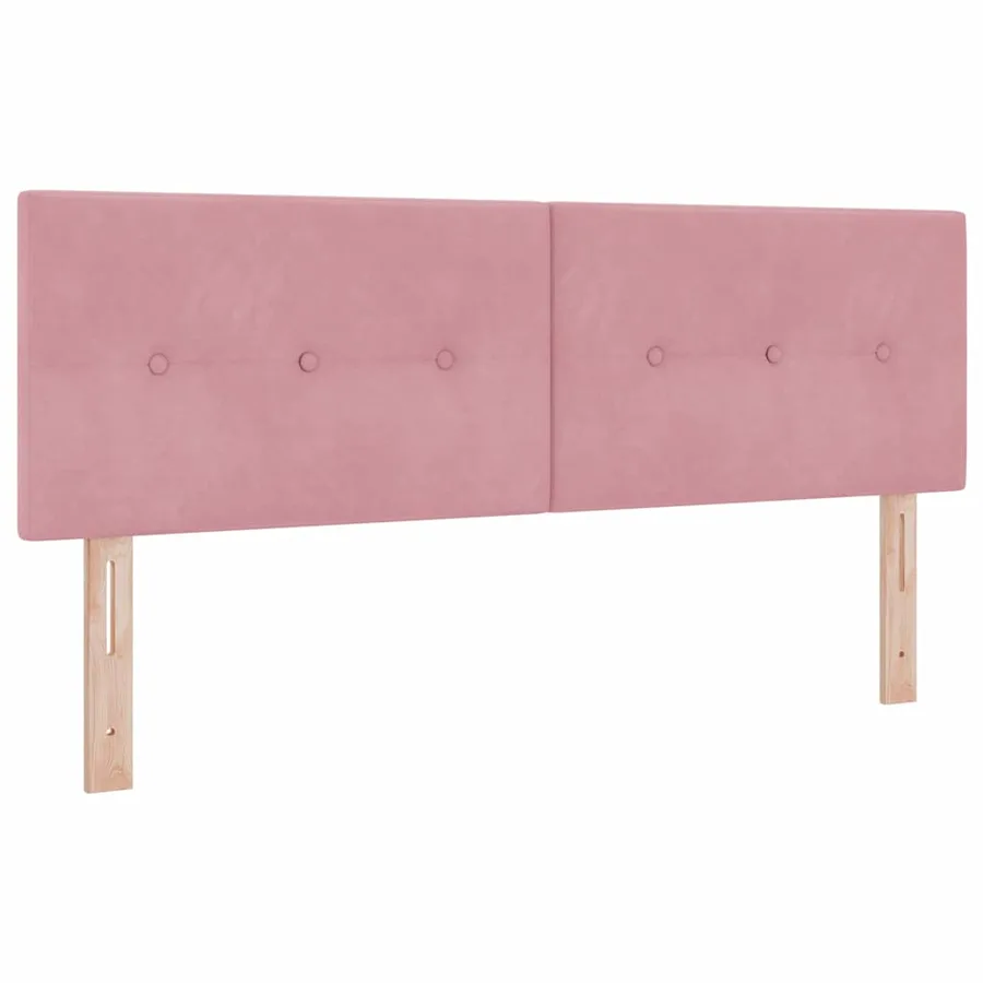 Lit à ressort LED avec bandes LED Rose 140 x 200 cm Velours - 7