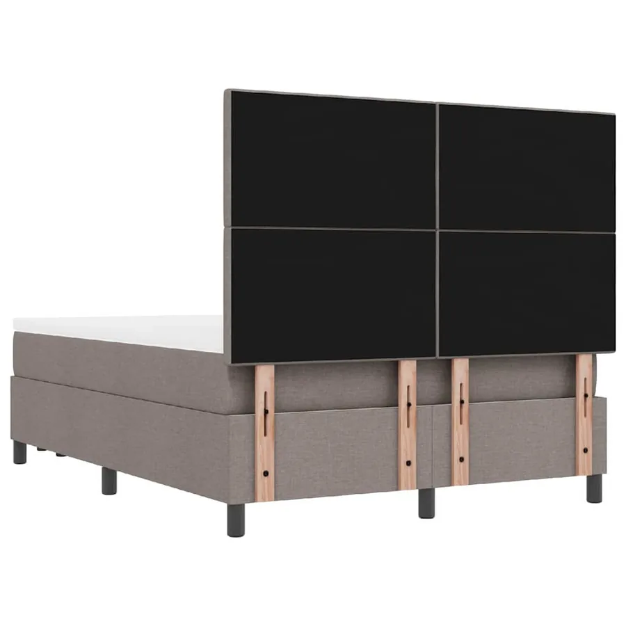 Lit à ressorts avec tête de lit Taupe 160 x 200 cm tissu - 8