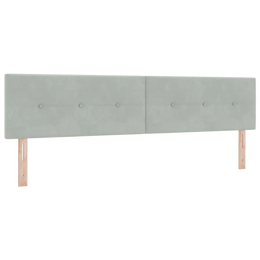 Lit à ressorts avec tête de lit Gris clair 200 x 200 cm Velours - 6