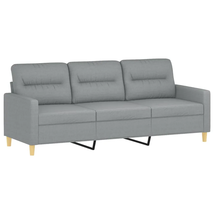 Canapé 3 places avec oreillers gris clair 180 cm tissu - 4