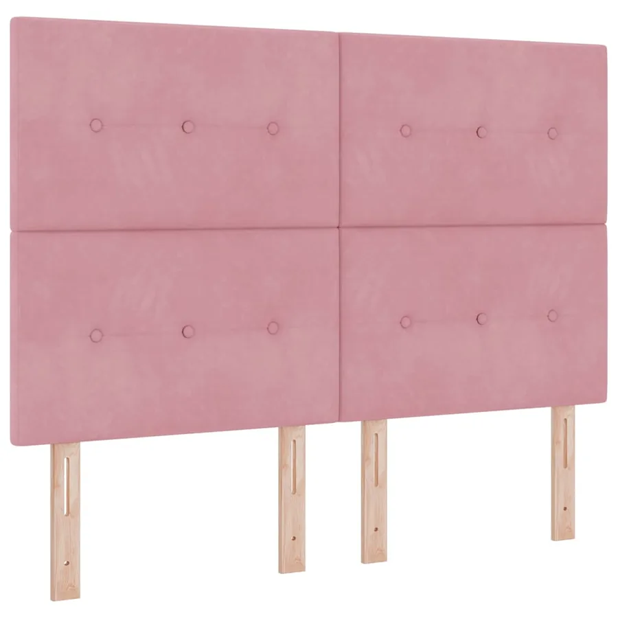 Lit à ressorts avec tête de lit Rose 140 x 190 cm Velours - 6