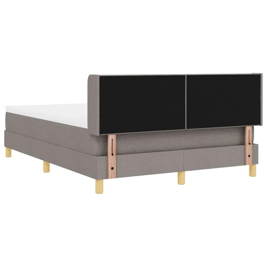 Lit à ressorts avec tête de lit Taupe 200 x 160 cm tissu - 9