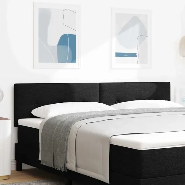 Tête de lit LED avec bandes LED Noir 180 cm tissu
