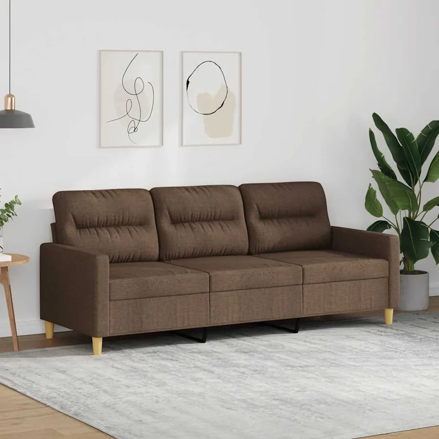 Canapé à 3 places Marron 180 cm Tissu