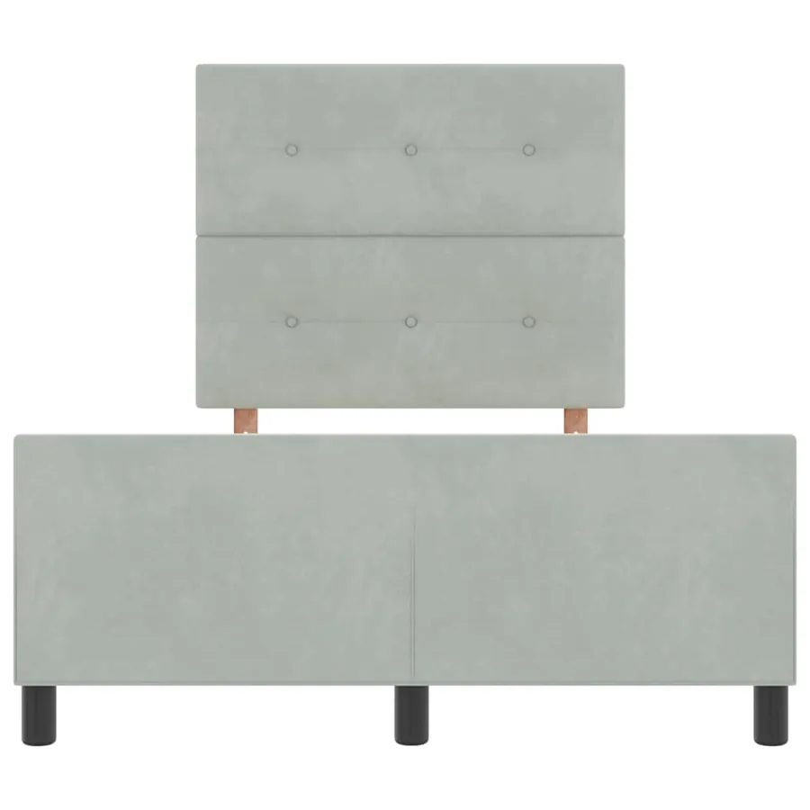 Lit à ressorts avec tête de lit Gris clair 120 x 190 cm Velours - 7