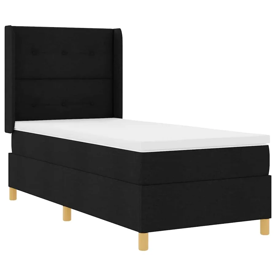 Lit à ressorts avec bandes LED Noir 90 x 190 cm tissu - 2