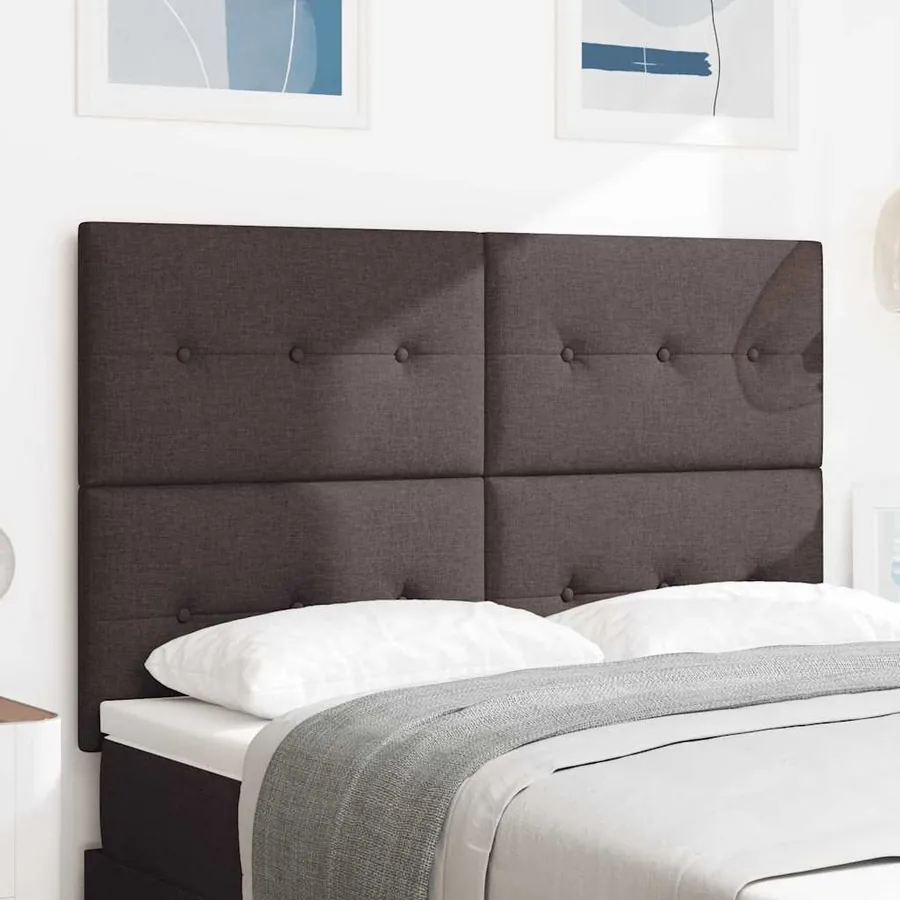 Tête de lit réglable en hauteur Marron foncé 160 cm tissu