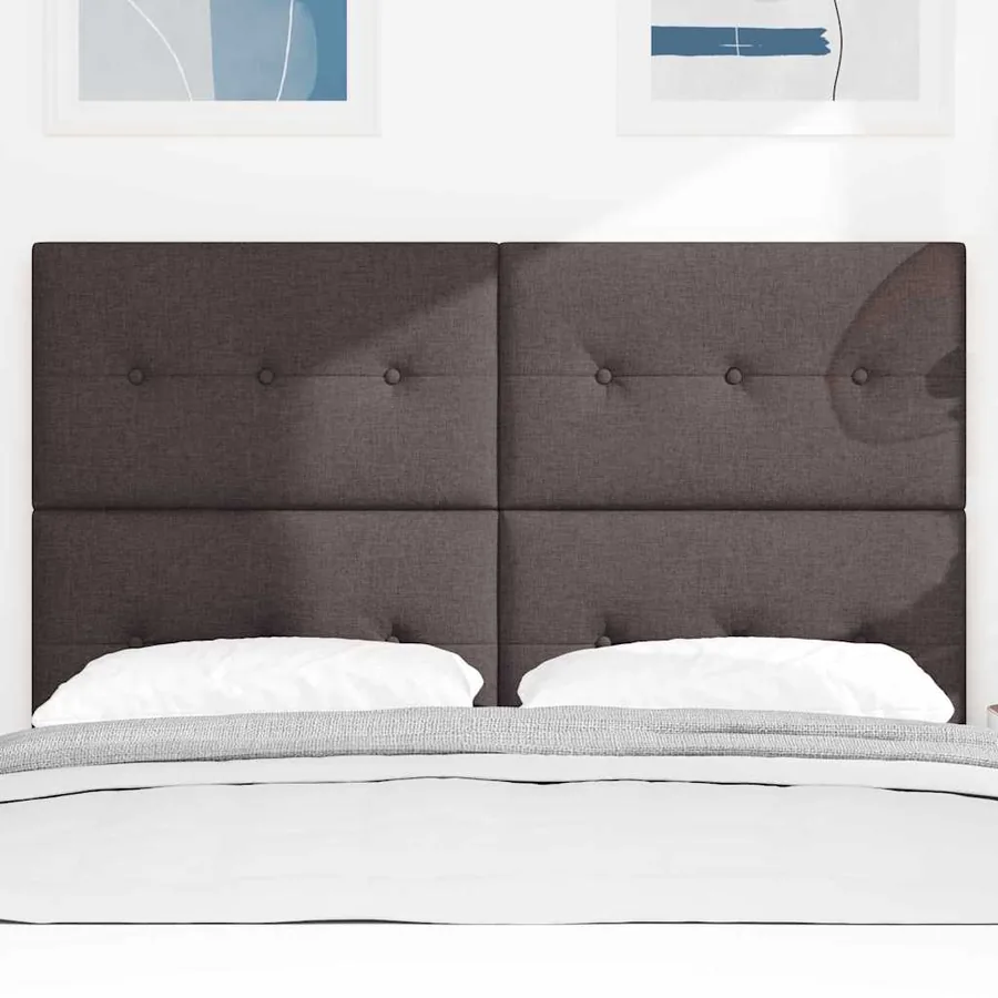 Tête de lit réglable en hauteur Marron foncé 160 cm tissu - 3