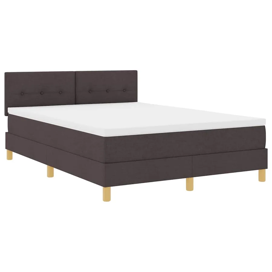 Lit à ressorts avec coussin Marron foncé 160 x 200 cm tissu - 4