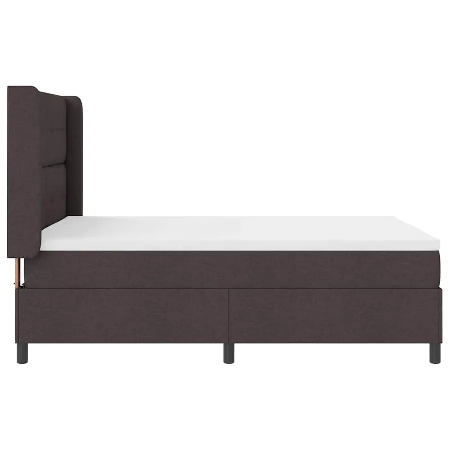 Lit à ressort LED Marron foncé 160 x 200 cm tissu - 9