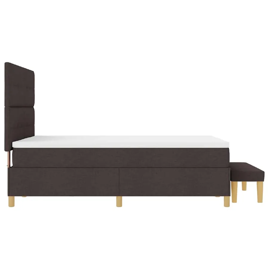 Lit à ressorts avec tête de lit Marron foncé 200 x 160 cm tissu - 9
