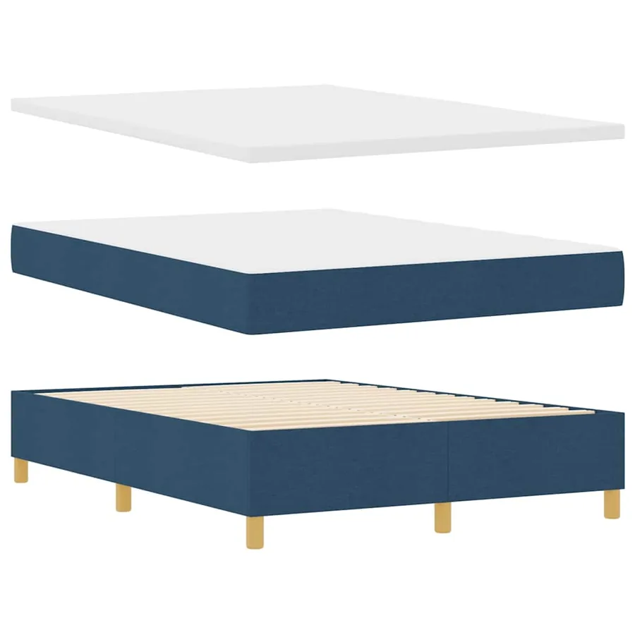 Lit à ressorts avec bandes LED Bleu 140 x 190 cm tissu - 6