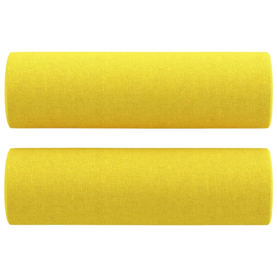 Canapé 3 places avec oreillers jaune clair 180 cm tissu - 5