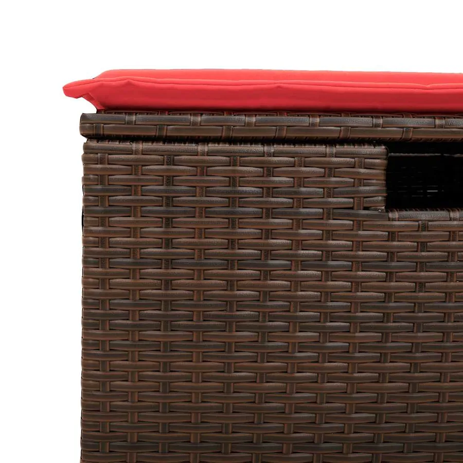 Salon de jardin 8 pcs avec coussins marron résine tressée - 12