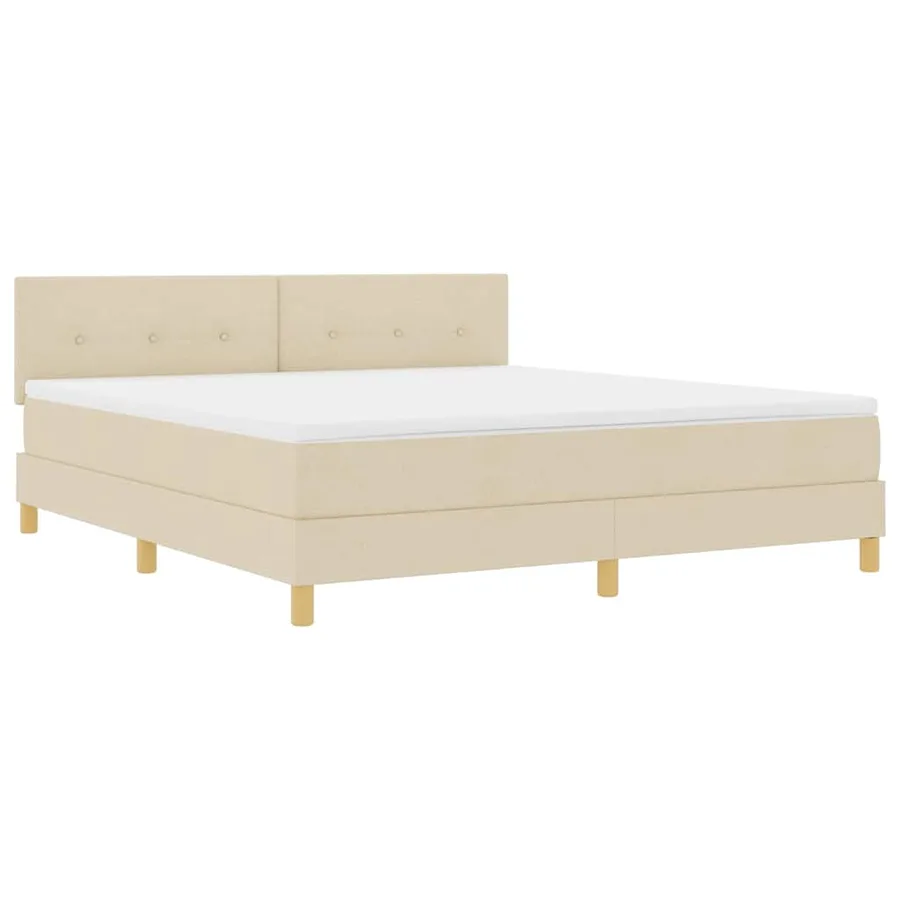 Lit à ressort LED avec bandes LED Crème 180 x 200 cm tissu - 2