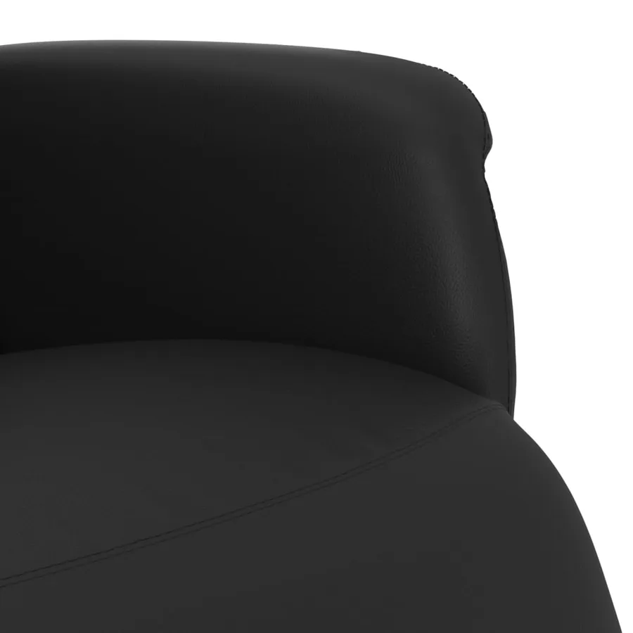 Fauteuil inclinable avec repose-pieds noir similicuir - 7