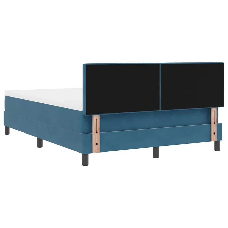 Lit à ressort LED Bleu foncé 140 x 190 cm Velours - 8