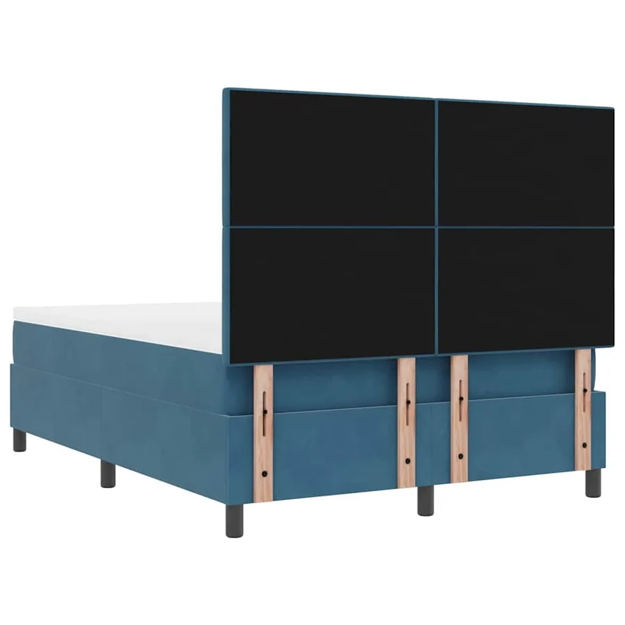Lit à ressort LED Bleu foncé 140 x 200 cm Velours - 9