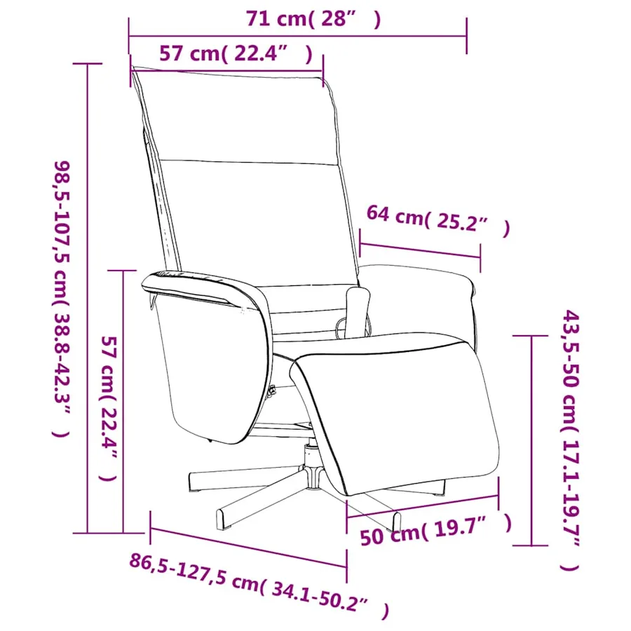 Fauteuil inclinable de massage repose-pieds noir similicuir - 11