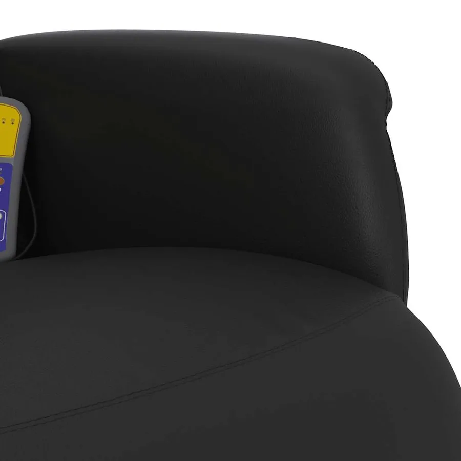 Fauteuil inclinable de massage repose-pieds noir similicuir - 8
