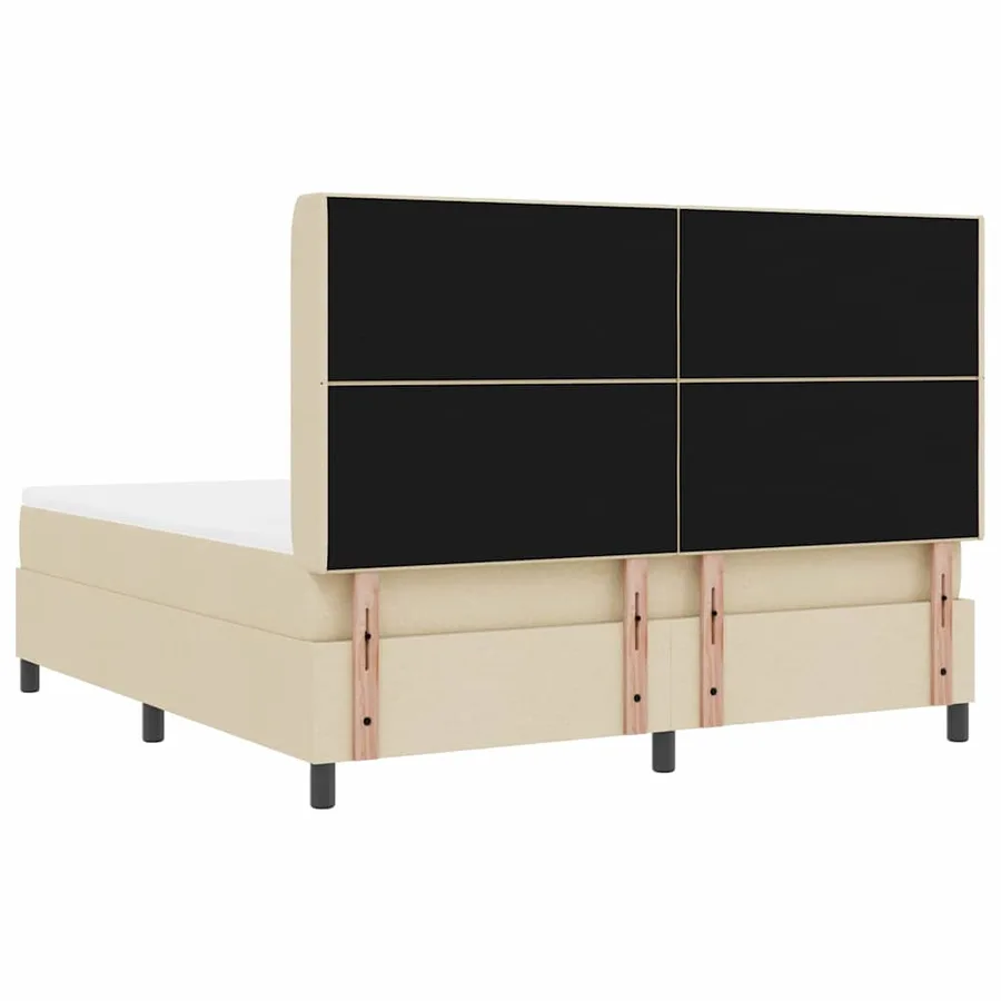 Lit à ressort LED avec tête de lit Crème 180 x 200 cm tissu - 10